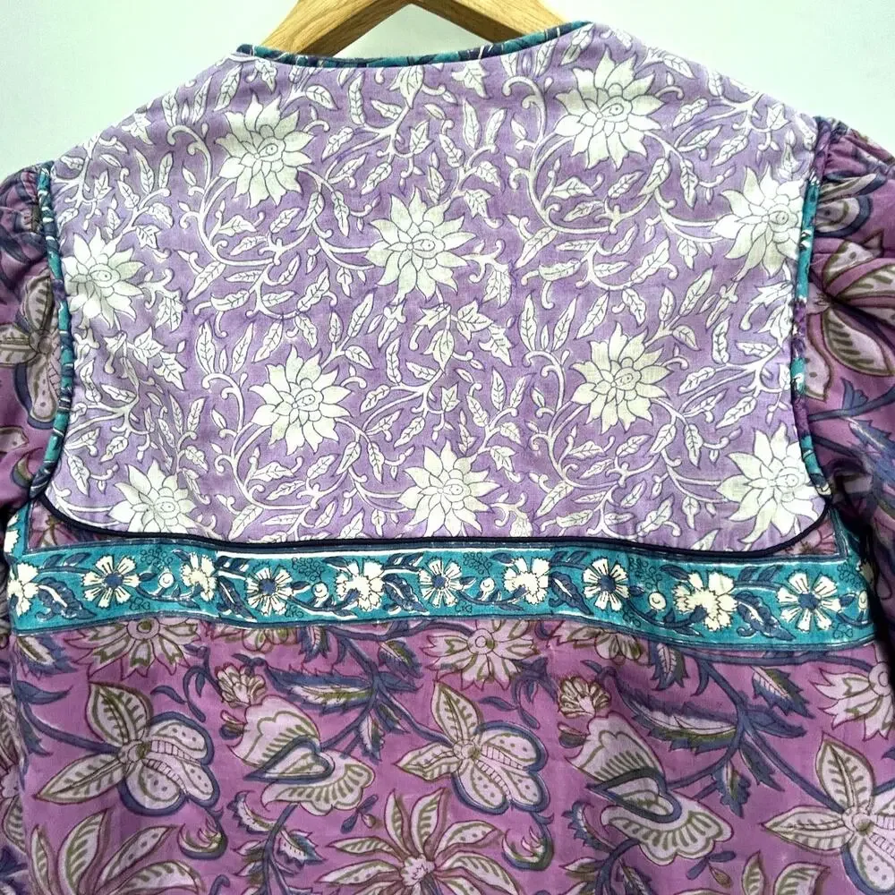 NWT Alix of Bohemia Carnaby Floral Patchwork Jacket, Purple Amethyst, Sz S - Picture 10 of 15